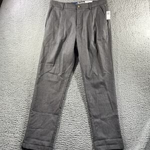 Old Navy Taper Pants Mens Large Gray Built-In Flex Comfort Waistband NEW 35x31